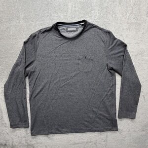 Michael Bastian Shirt Mens XL Gray Long Sleeve Stretch Pocket Crewneck Tee